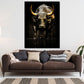 Wandbild Kunstwerk Stier mit abstrakten Hintergrund Gold Style, Tiere