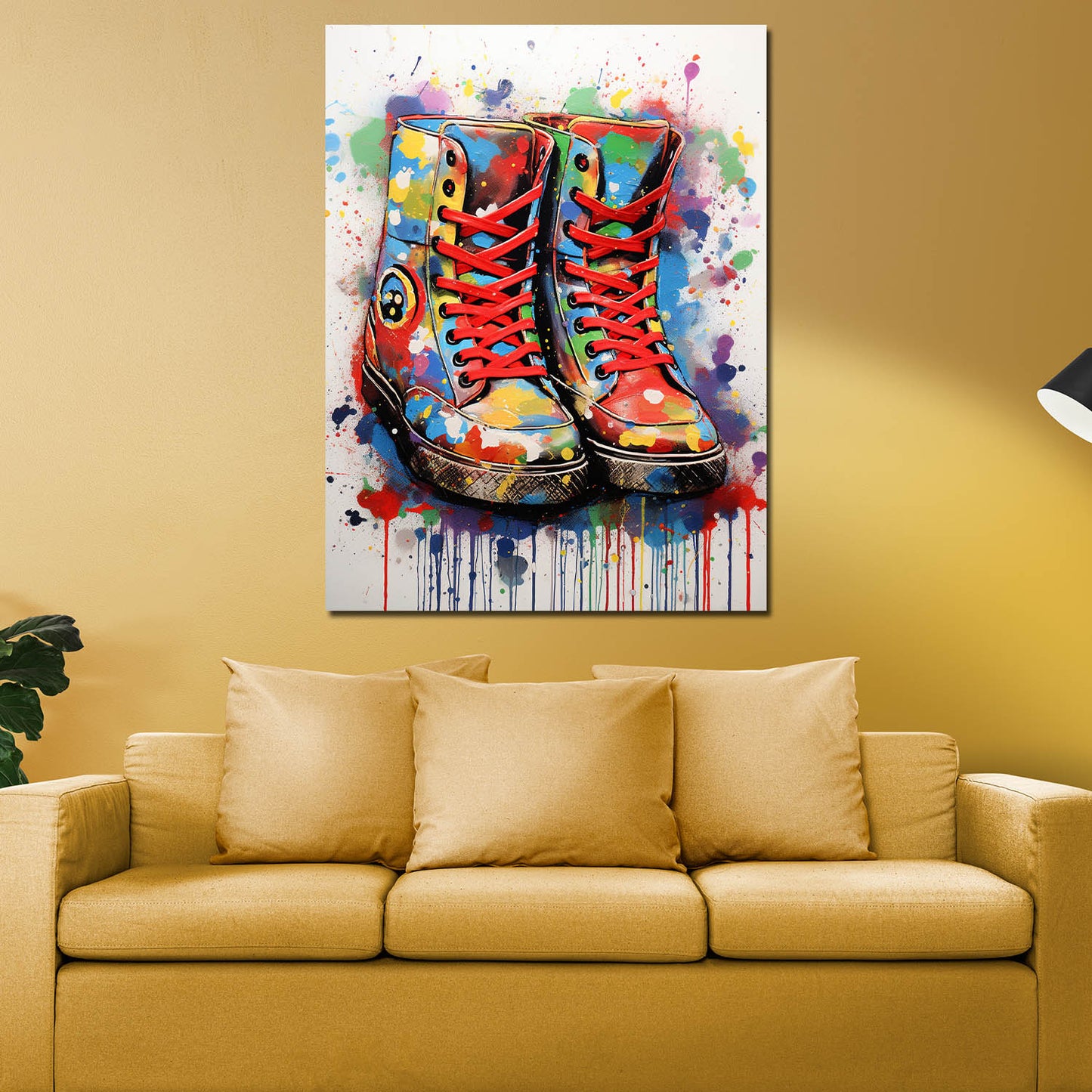 Wandbild Kunstwerk Street Art Boots Graffiti