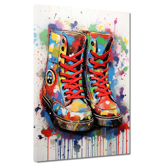 Wandbild Kunstwerk Street Art Boots Graffiti