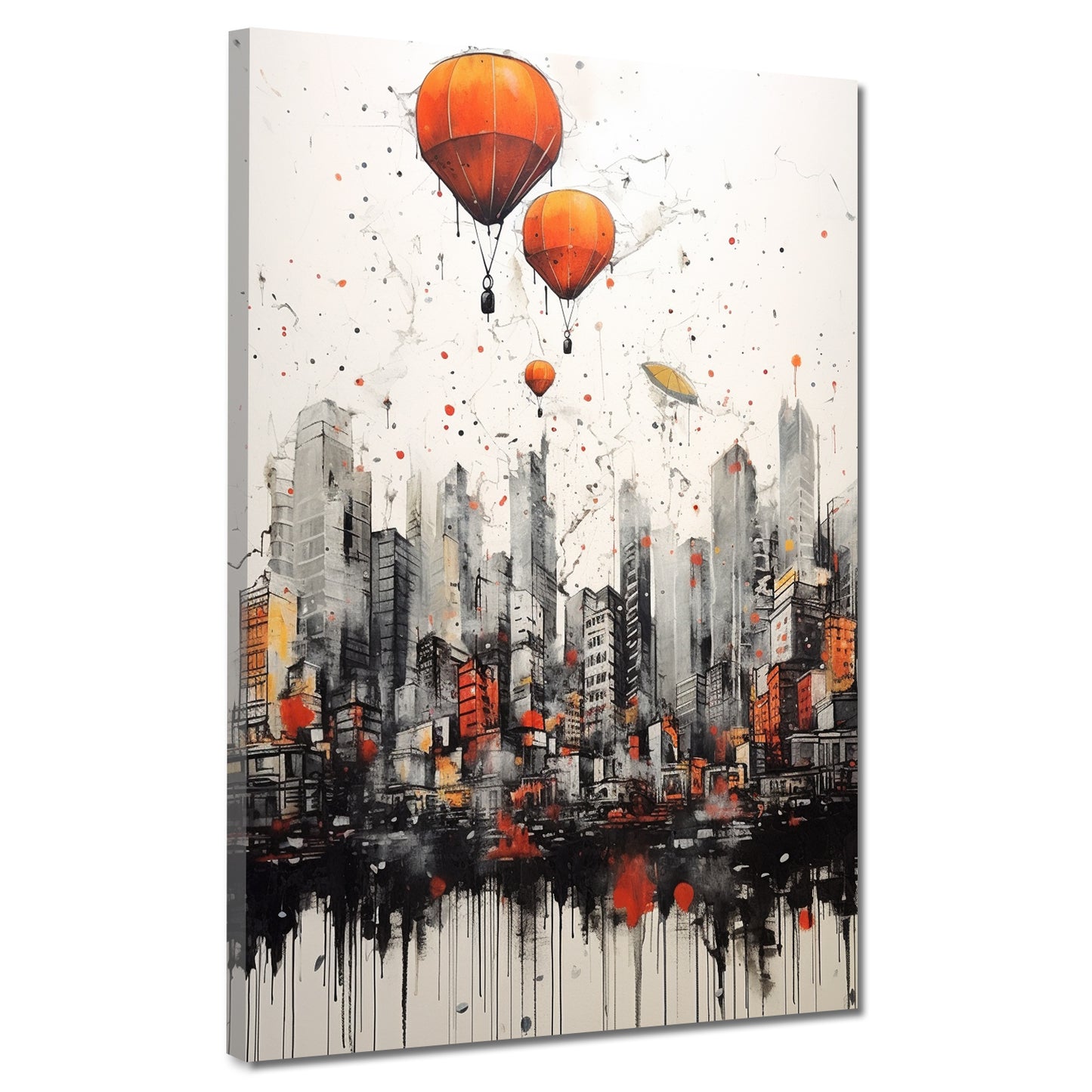 Wandbild Kunstwerk Street Art City Style mit Ballons