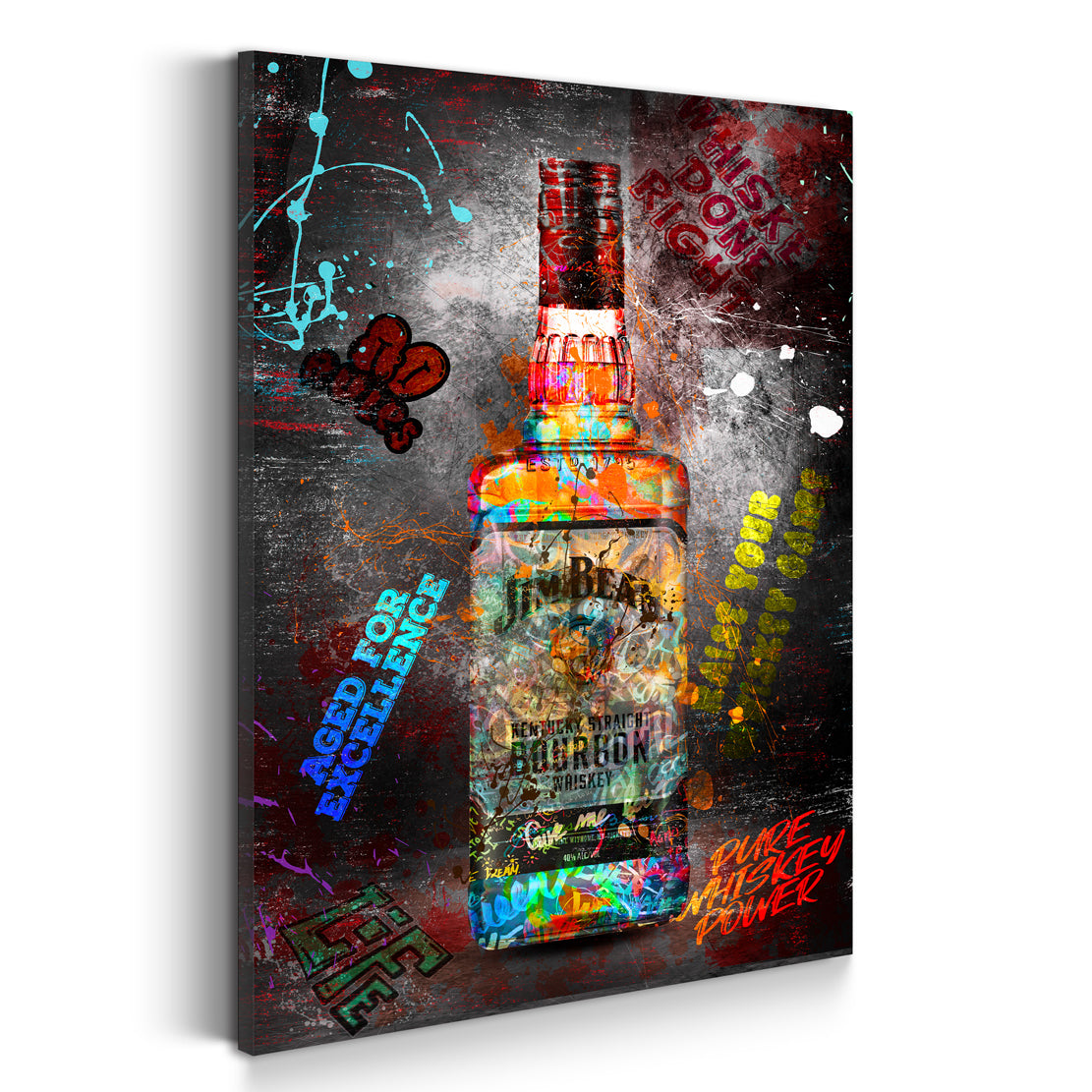 Wandbild Kunstwerk Street Art Design Bourbon Whiskyflasche urban und kreativ