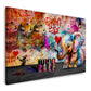 Wandbild Kunstwerk Street Art Elefant Baby mit Spraydosen Graffiti Style