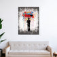 Wandbild Kunstwerk Street Art Mann mit Regenschirm Abstract Style