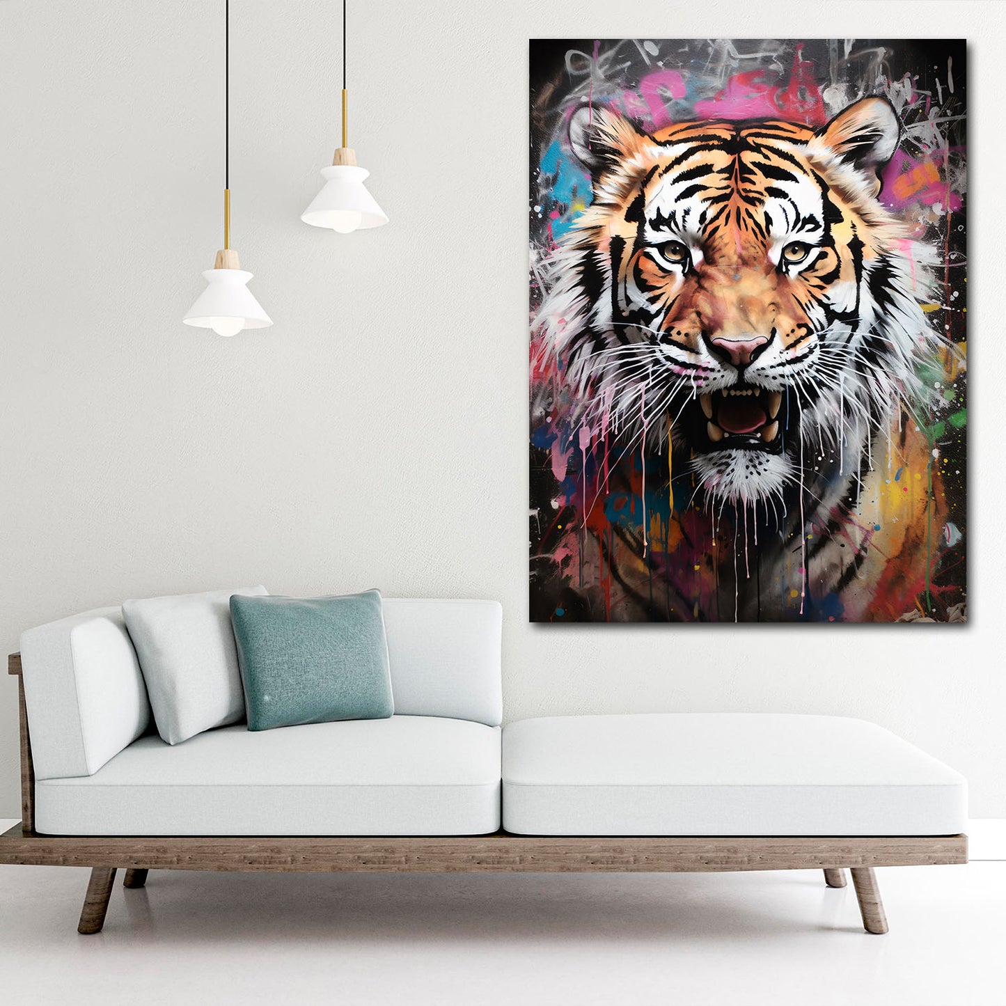 Wandbild Kunstwerk Tiger Abstract Colour, Pop Art