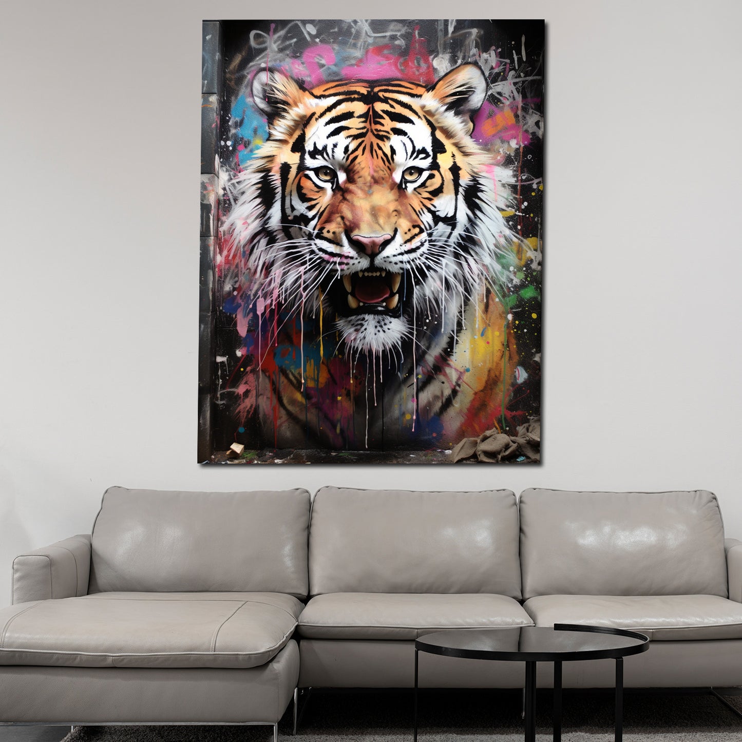 Wandbild Kunstwerk Tiger Abstract Colour, Pop Art