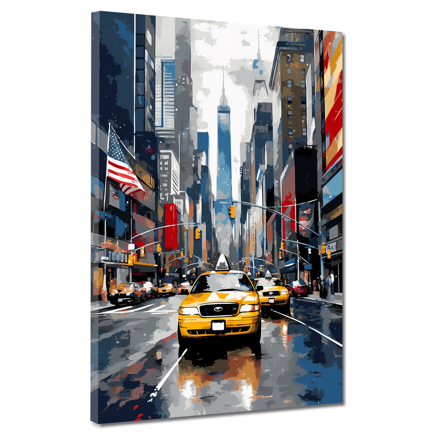 Wandbild Kunstwerk USA Taxi in New York City Stadt