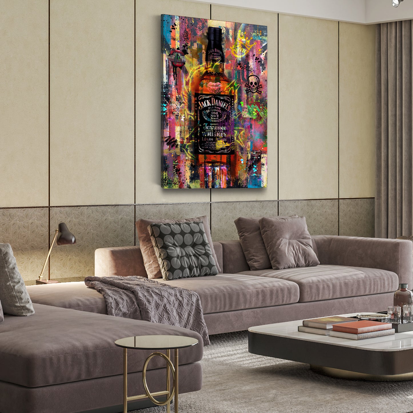 Wandbild Kunstwerk Whiskey Abstract Style, Pop Art