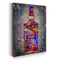 Wandbild Kunstwerk Whiskyflasche Street Art Stil bunte Graffiti Elemente