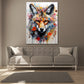 Wandbild Kunstwerk Wolf Pop Art abstrakt mit Blumen