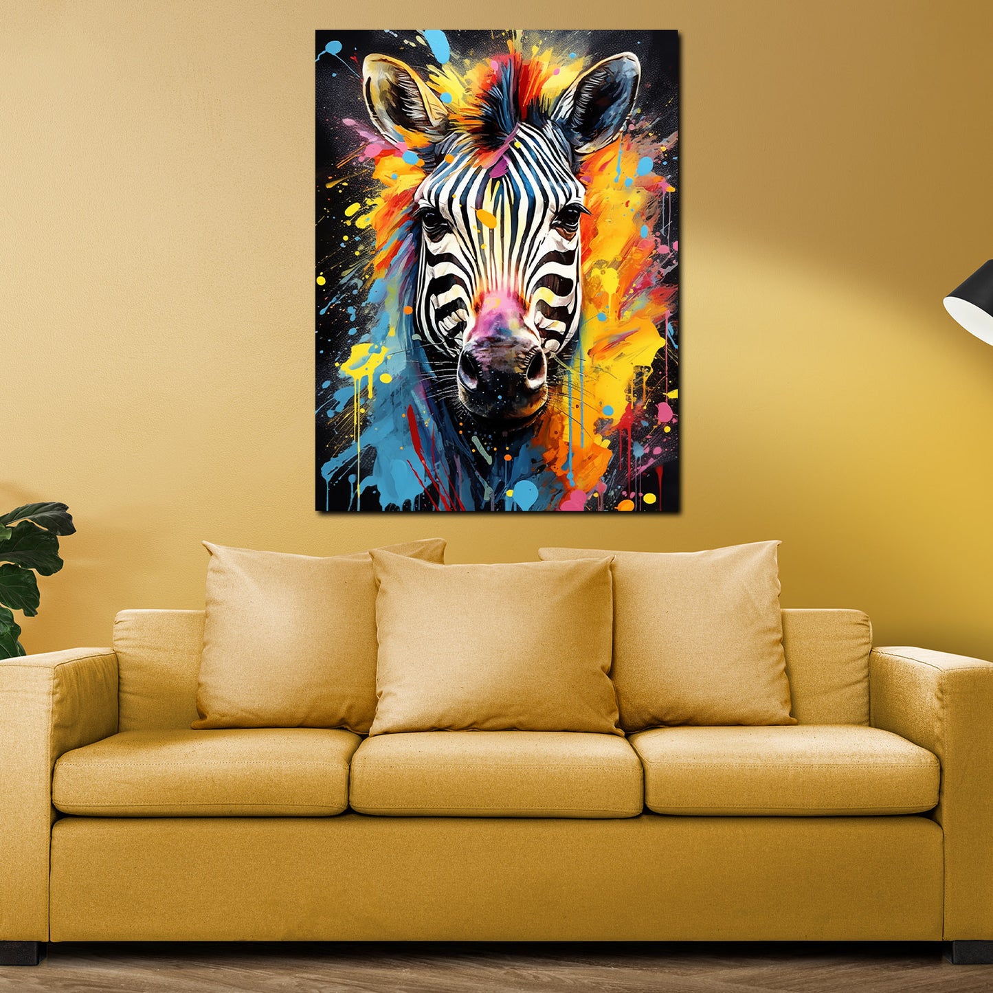 Wandbild Kunstwerk Zebra abstrakt Pop Art