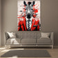 Wandbild Kunstwerk Zebra abstrakt im Anzug Pop Art Black Style