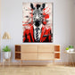 Wandbild Kunstwerk Zebra abstrakt im Anzug Pop Art Black Style