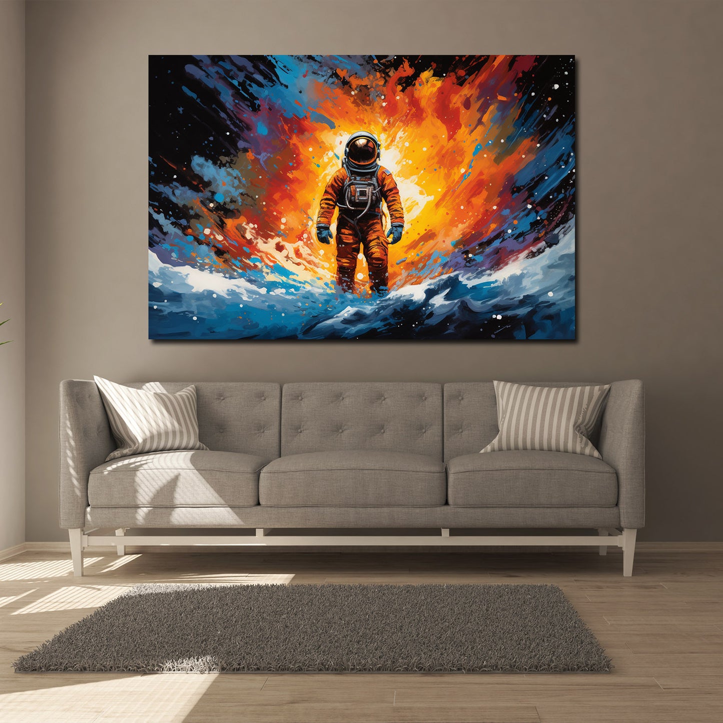 Wandbild Kunstwerk abstrakt Astronaut Weltraum