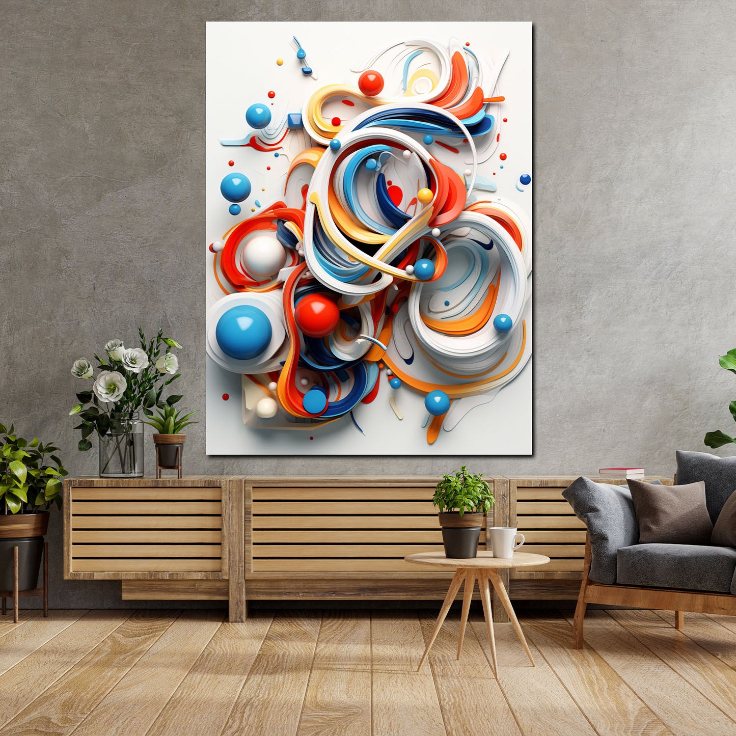 Wandbild Kunstwerk abstrakt Beautiful Colour White