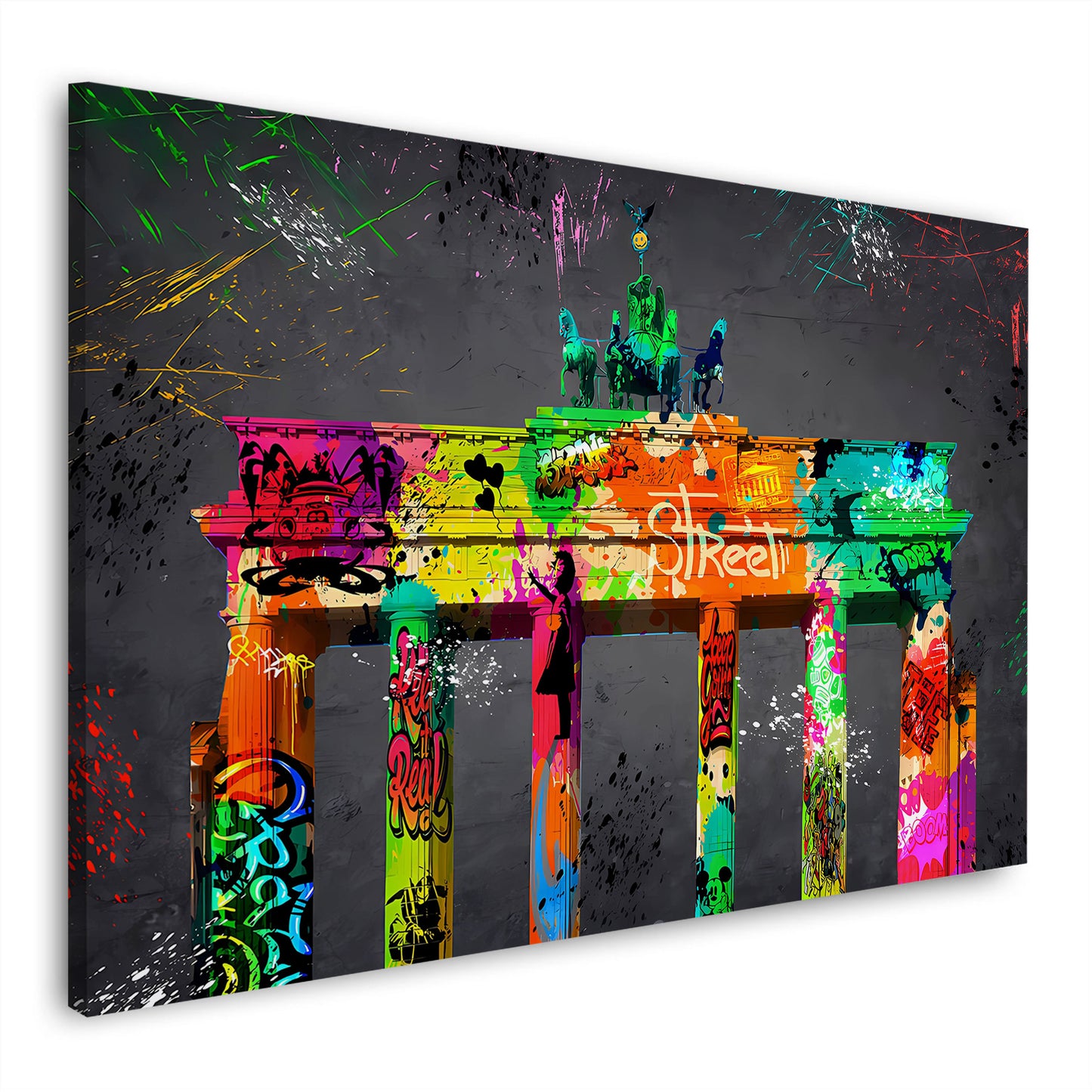 Wandbild Kunstwerk abstrakt Brandenburger Tor Graffiti Style