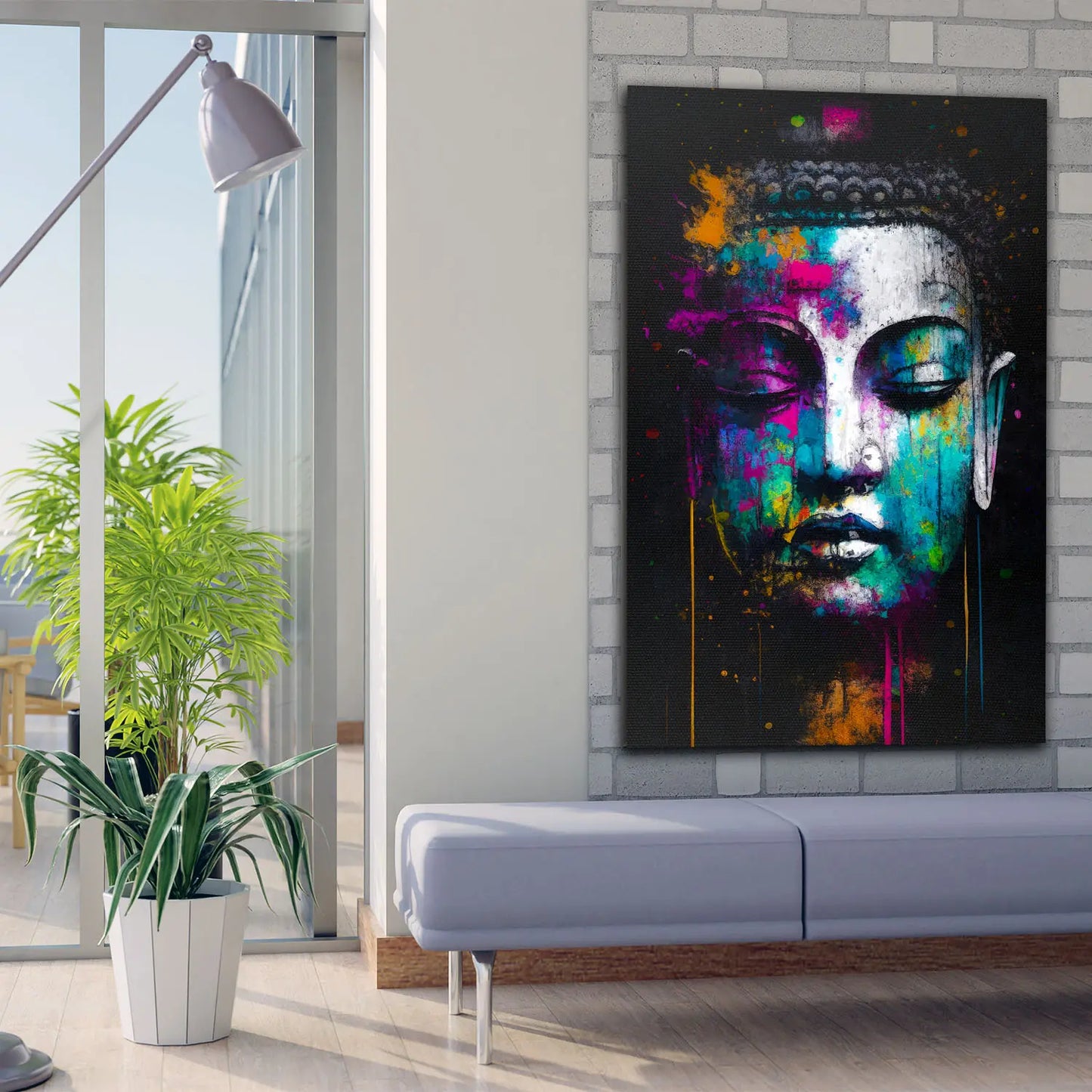 Wandbild Kunstwerk abstrakt Buddha