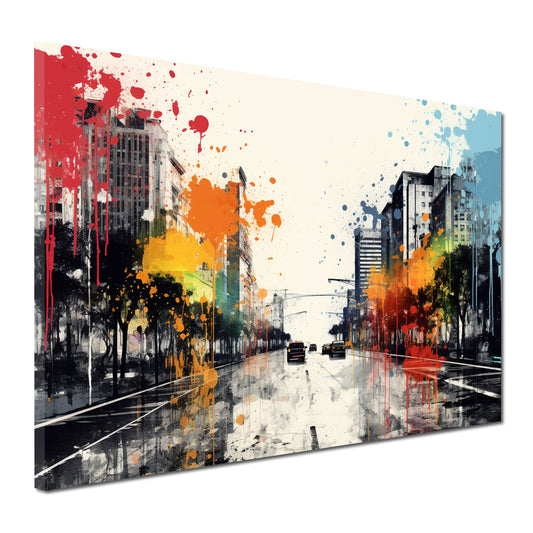 Wandbild Kunstwerk abstrakt City Splatter, Stadt