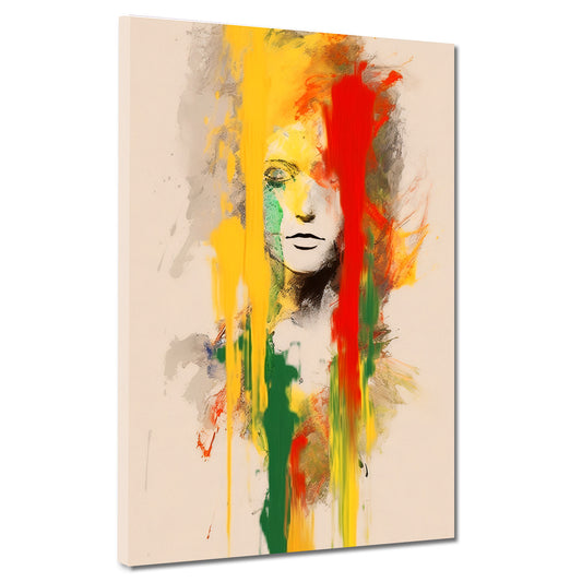 Wandbild Kunstwerk abstrakt Face Yellow