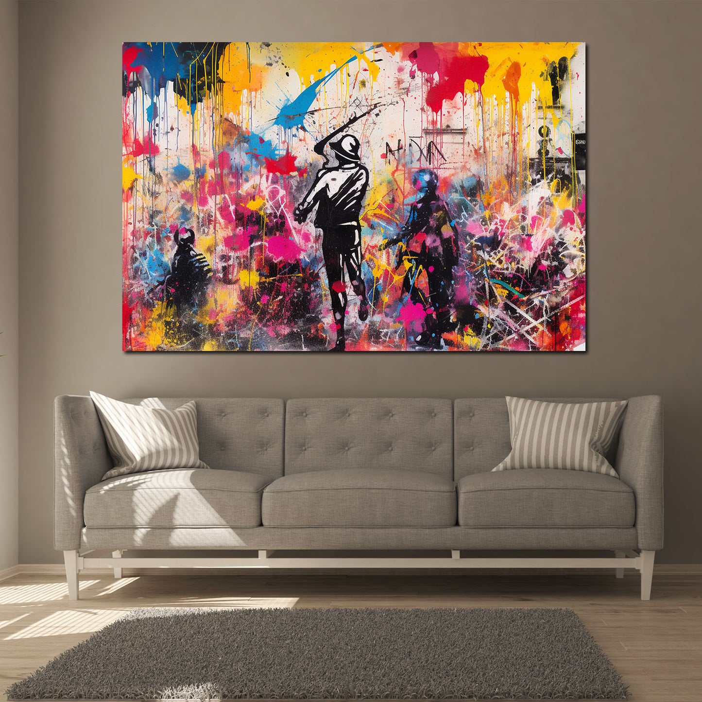 Wandbild Kunstwerk abstrakt Figuren Street Art Multicolour Style