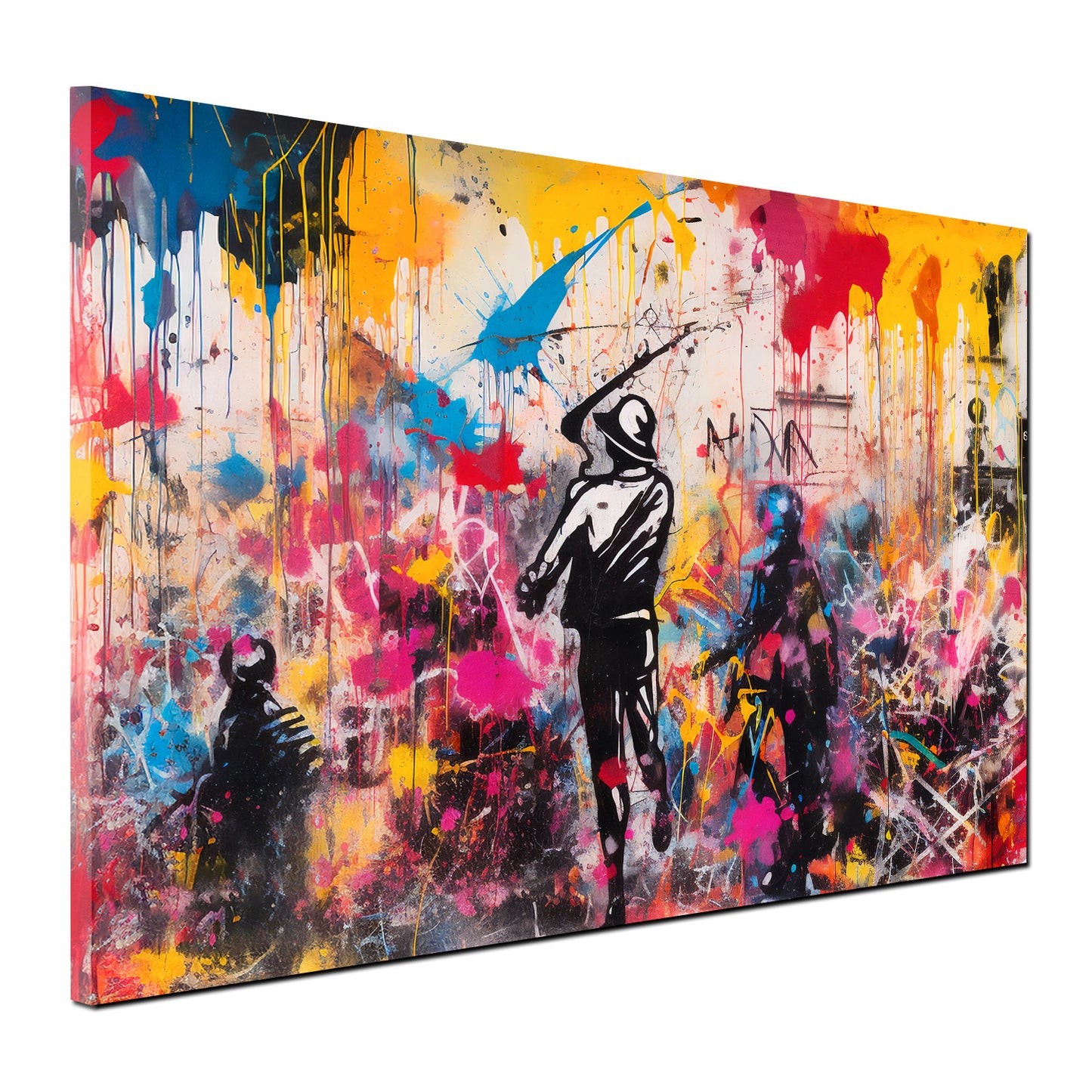 Wandbild Kunstwerk abstrakt Figuren Street Art Multicolour Style