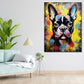 Wandbild Kunstwerk abstrakt Französische Bulldogge Street Art Colour