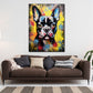 Wandbild Kunstwerk abstrakt Französische Bulldogge Street Art Colour