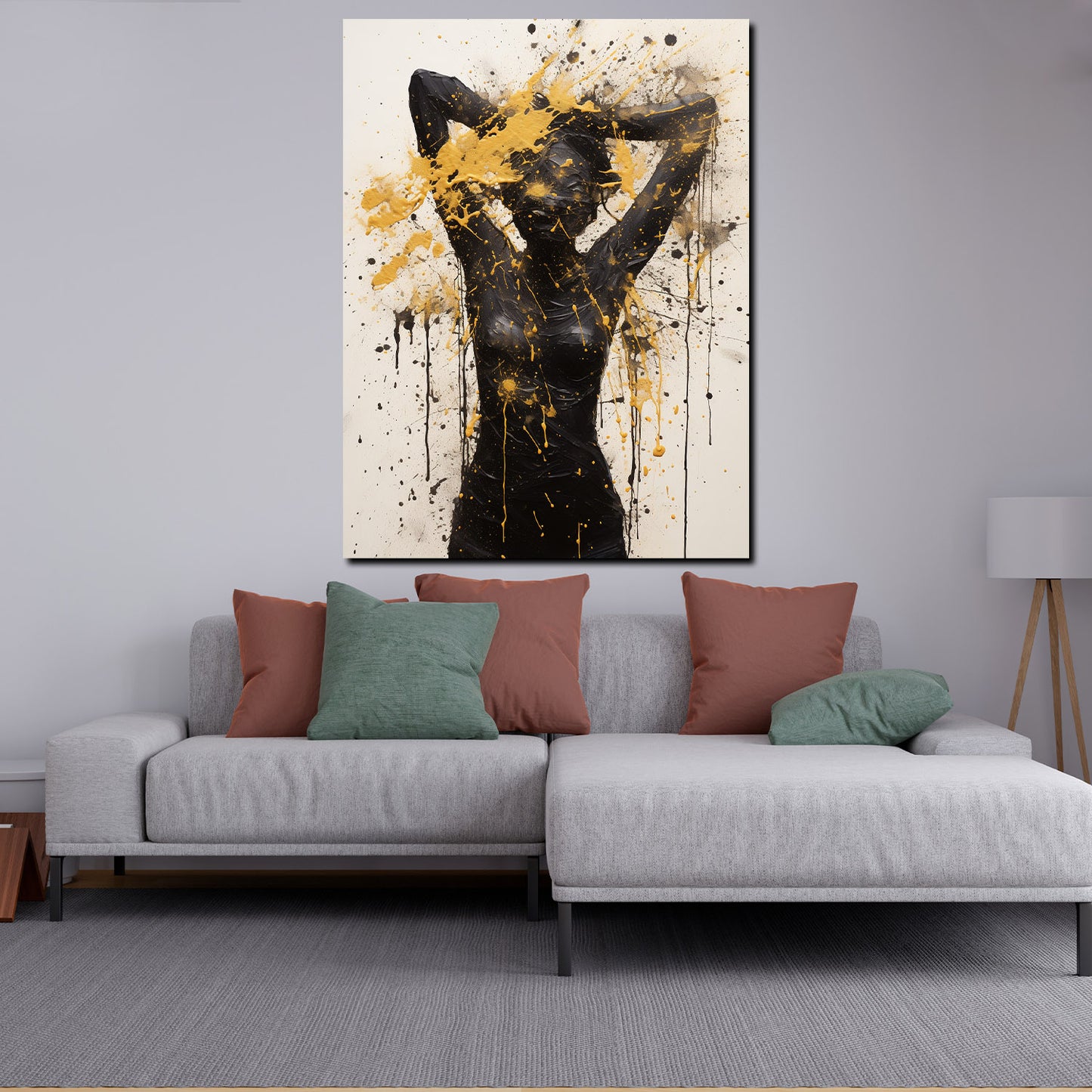 Wandbild Kunstwerk abstrakt Frau Black Art