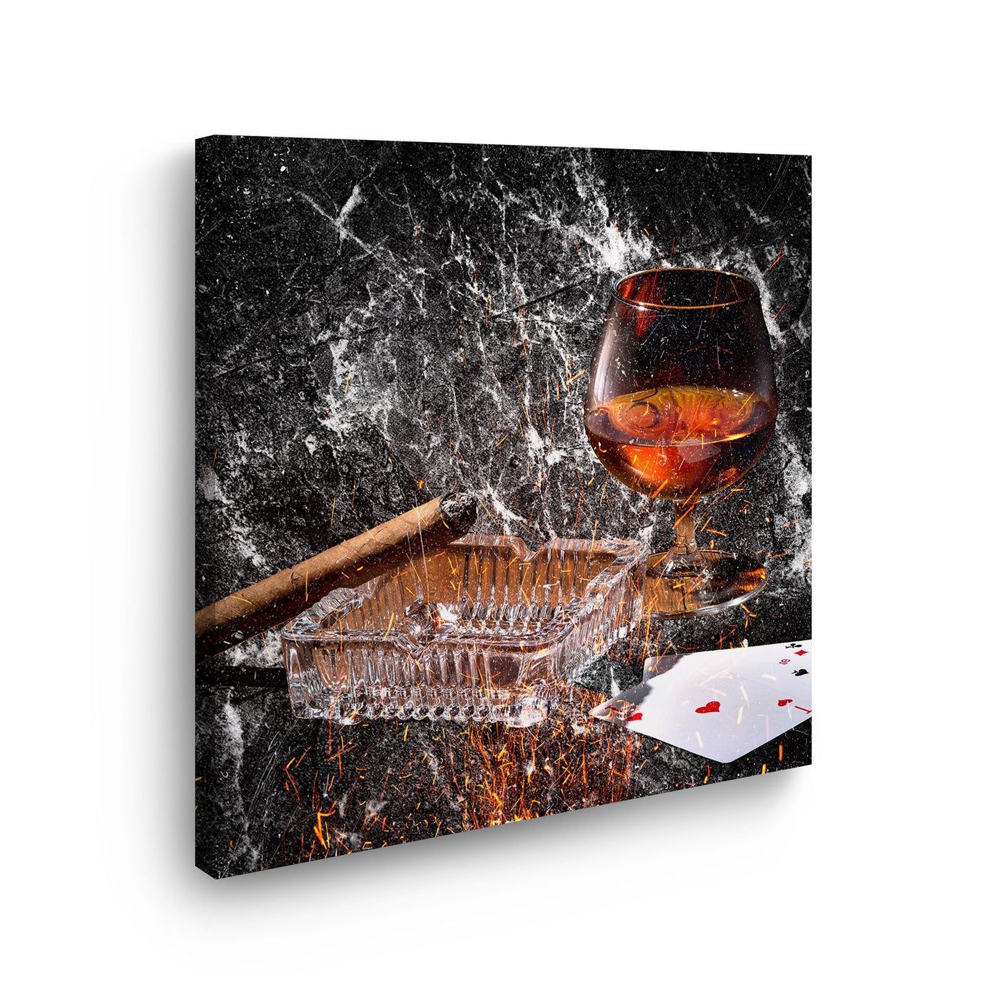 Wandbild Kunstwerk abstrakt Glas Whiskey