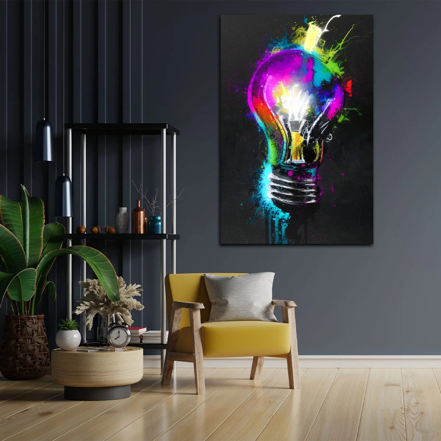 Wandbild Kunstwerk abstrakt Glühlampe