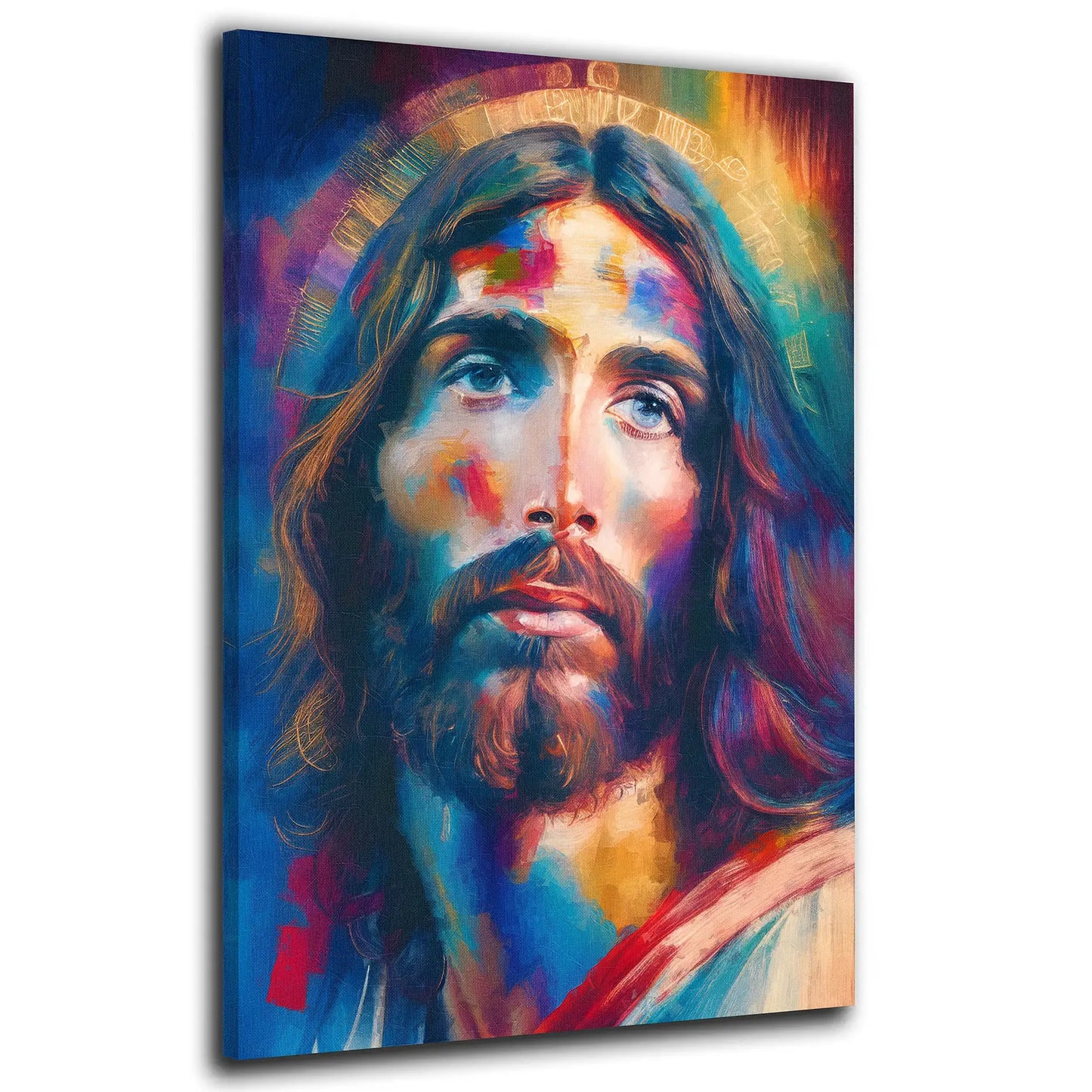 Wandbild Kunstwerk abstrakt Jesus Christus Paint Style