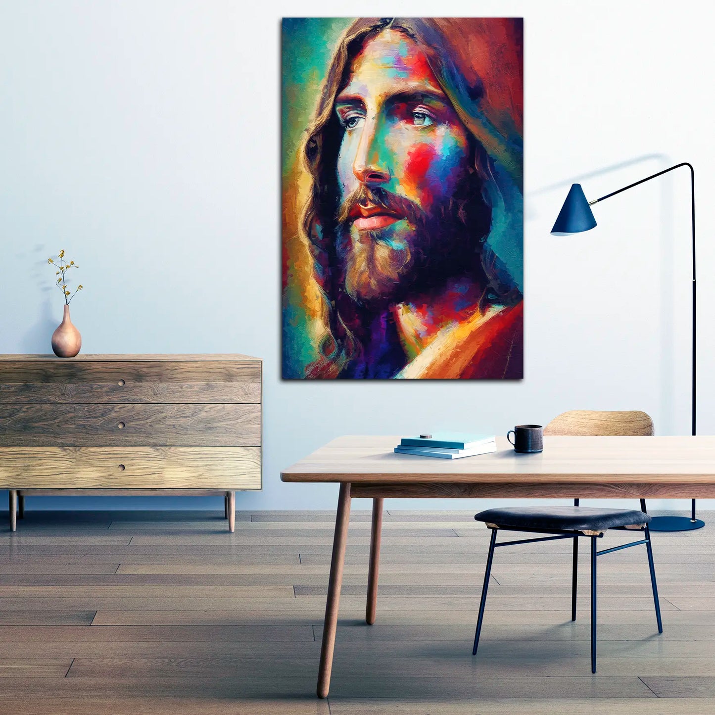 Wandbild Kunstwerk abstrakt Jesus Paint Style