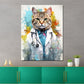 Wandbild Kunstwerk abstrakt Katze als Doktor