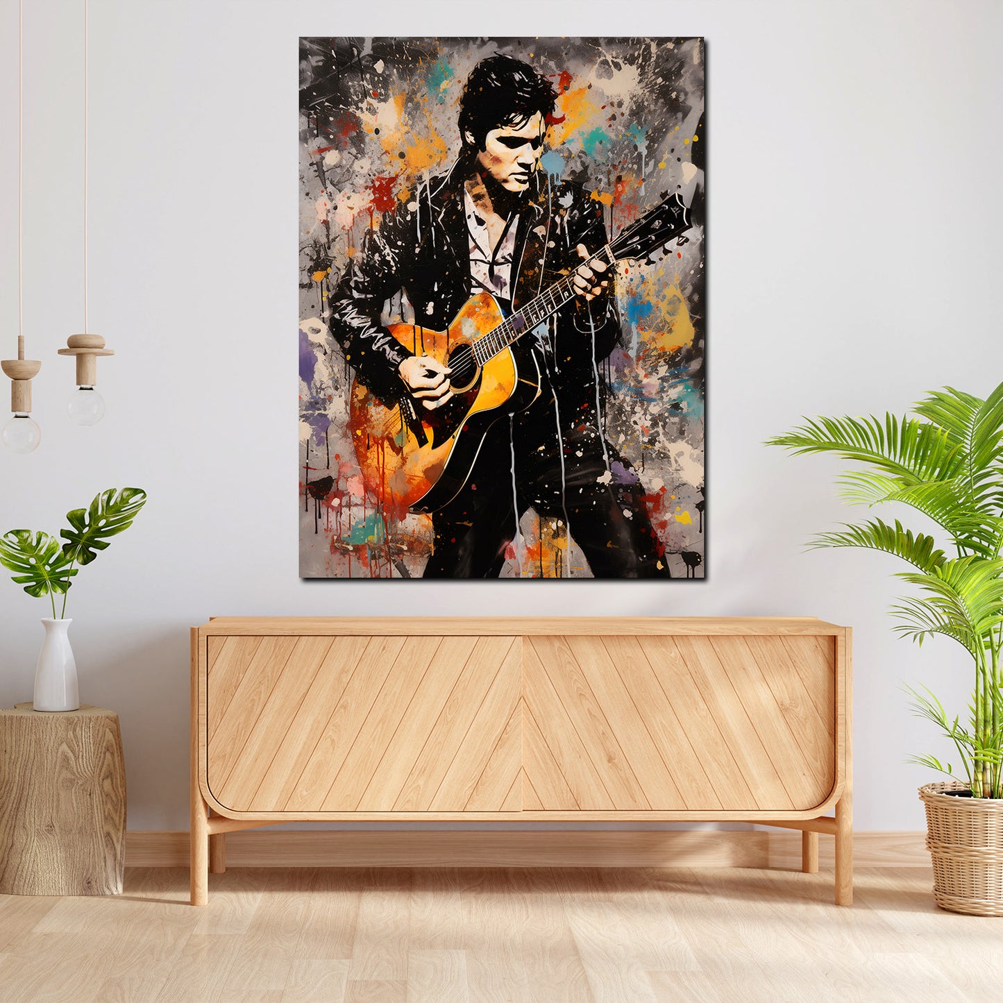 Wandbild Pop Art Kunstwerk abstrakt The King of Rock Musik