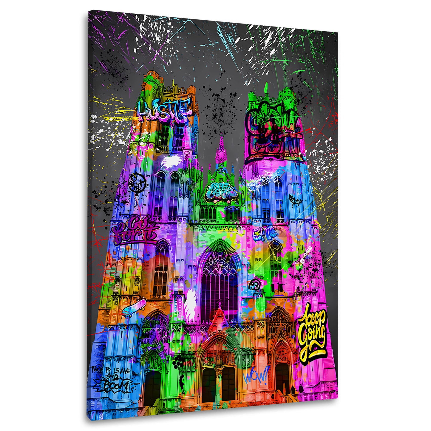 Wandbild Kunstwerk abstrakt Kölner Dom Graffiti Style