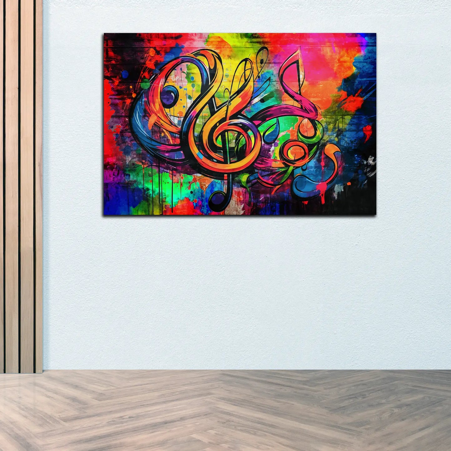 Wandbild Kunstwerk abstrakt Musiknote colour Style