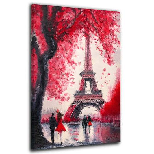 Wandbild Kunstwerk abstrakt Painting Red Style, Paris