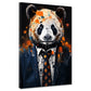 Wandbild Kunstwerk abstrakt Panda im blauen Anzug Pop Art Splash