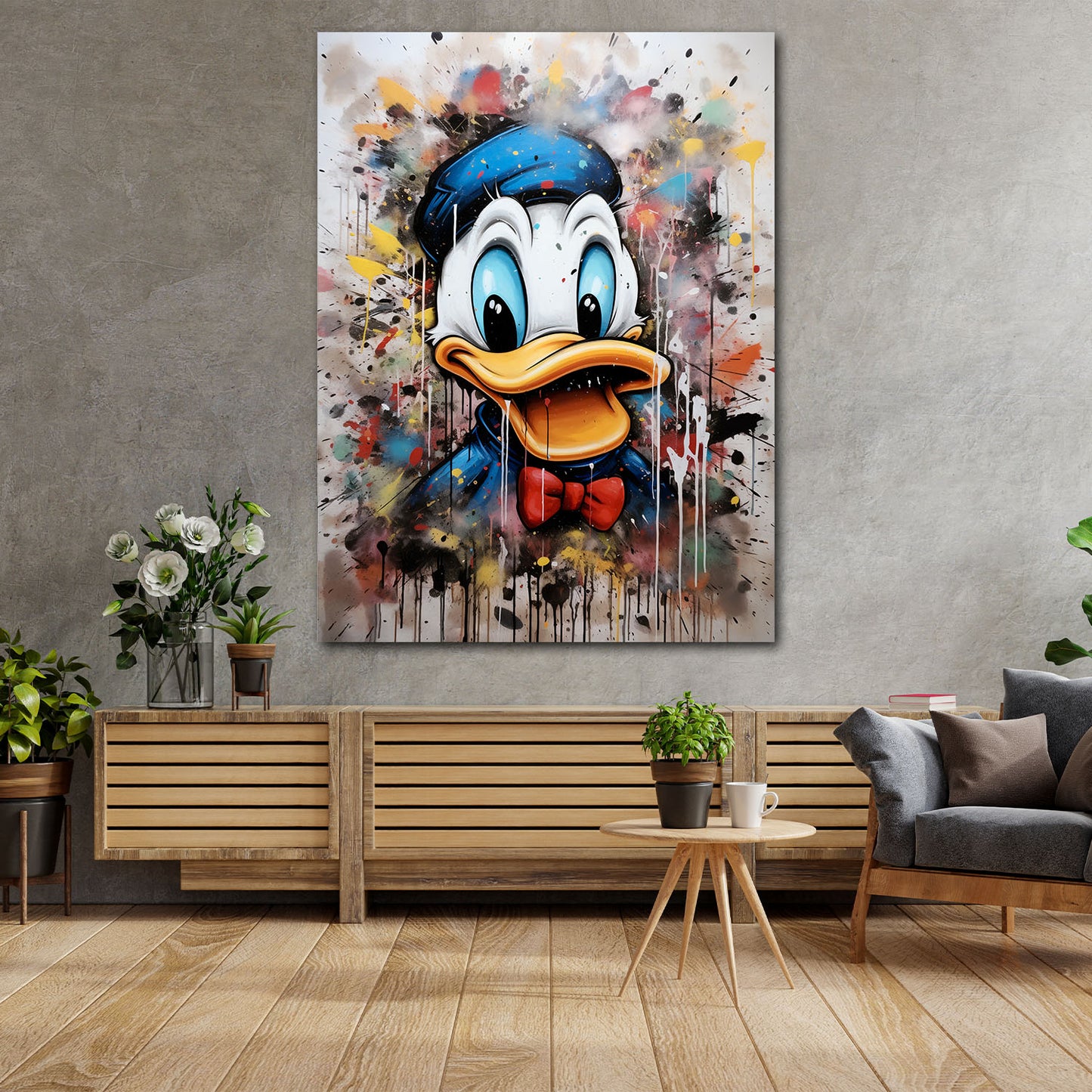 Wandbild Kunstwerk abstrakt Pop Art Duck Portrait