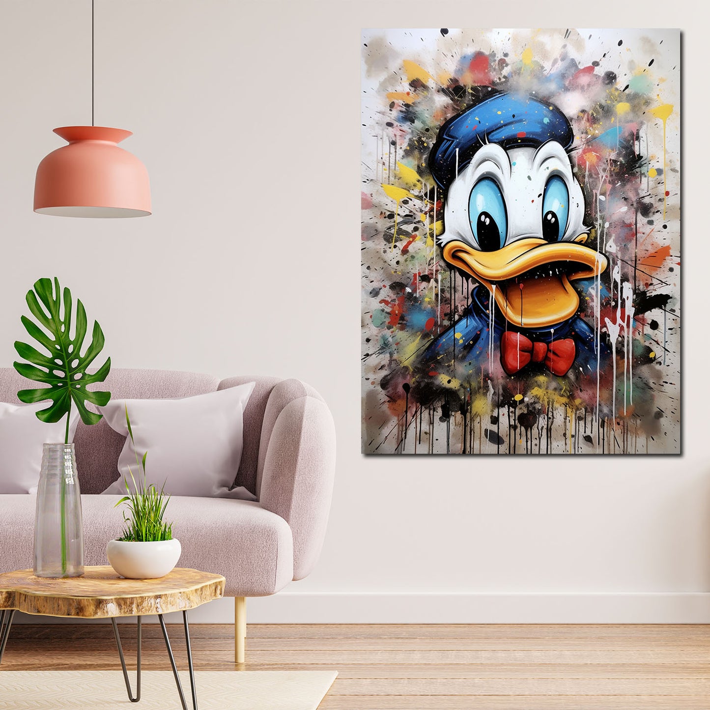 Wandbild Kunstwerk abstrakt Pop Art Duck Portrait