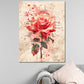 Wandbild Kunstwerk abstrakt Rose in rot Aquarell