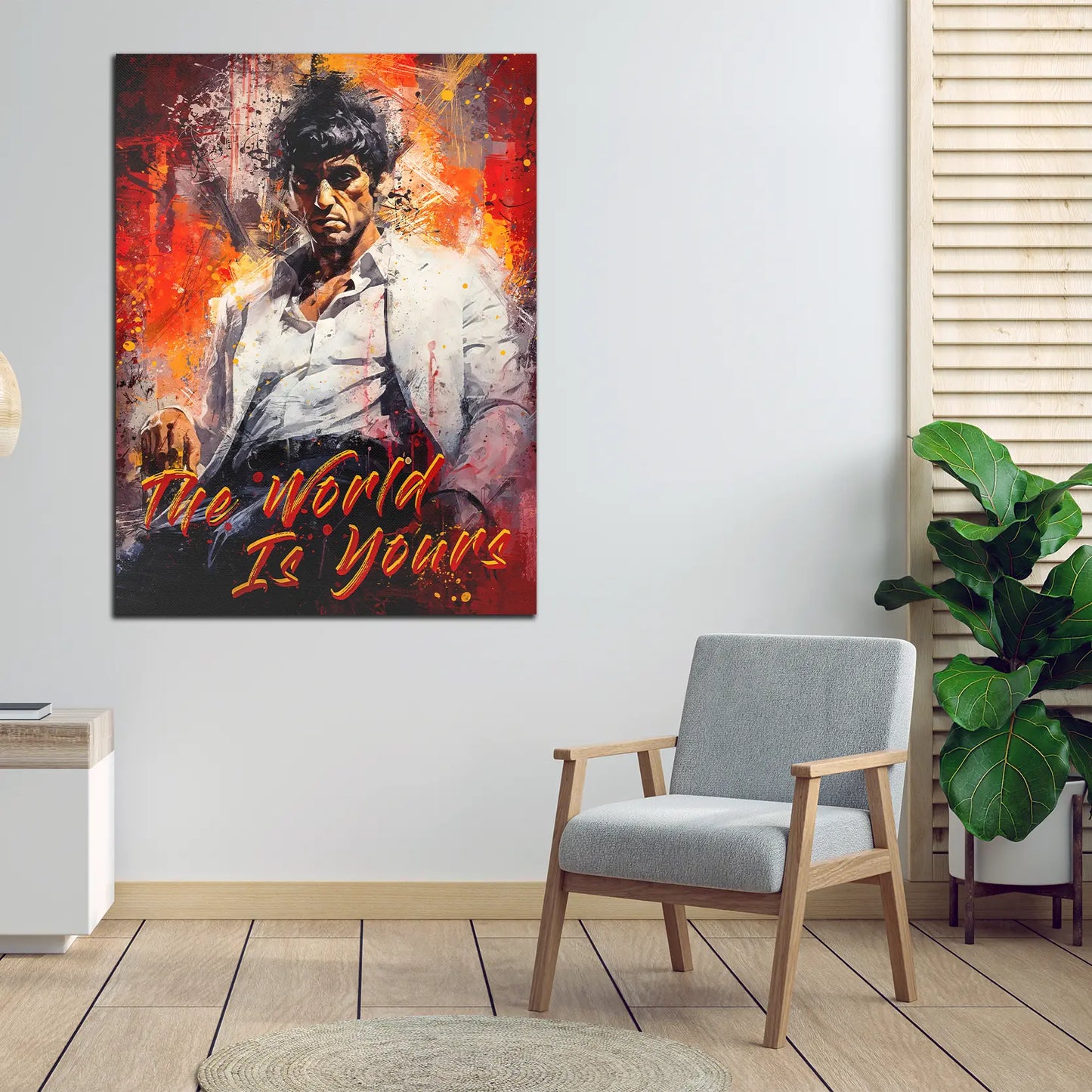 Wandbild Kunstwerk abstrakt Scarface The World