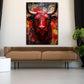 Wandbild Kunstwerk abstrakt Stier Red Style