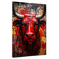 Wandbild Kunstwerk abstrakt Stier Red Style