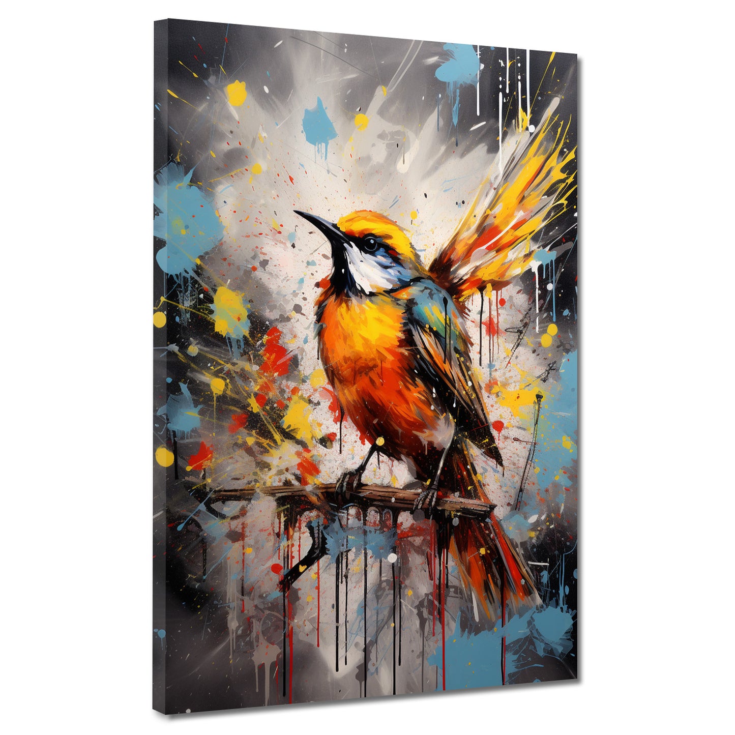 Wandbild Kunstwerk abstrakt Vogel Pop Art Colour