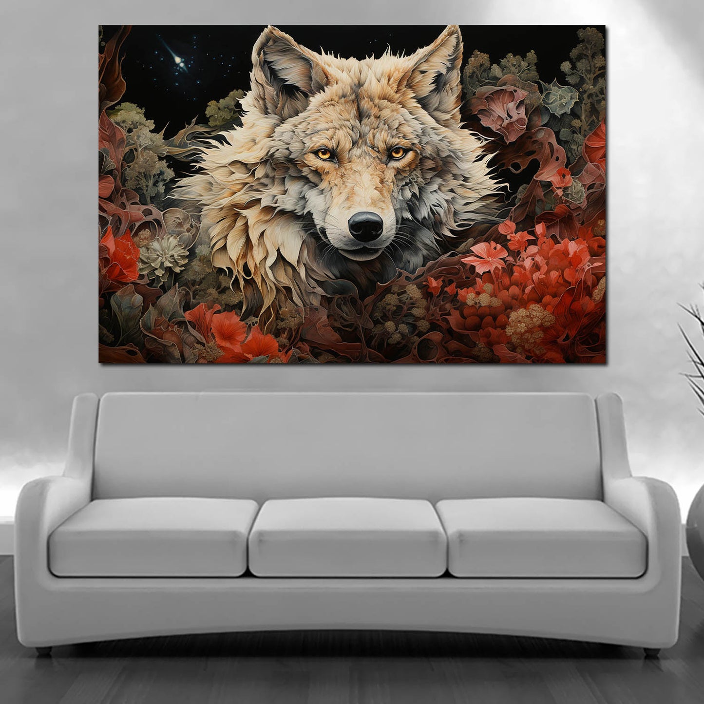 Wandbild Kunstwerk abstrakt Wolf