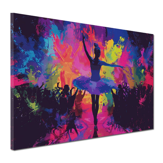 Wandbild Kunstwerk abstrakt tanzende Ballerina bunt