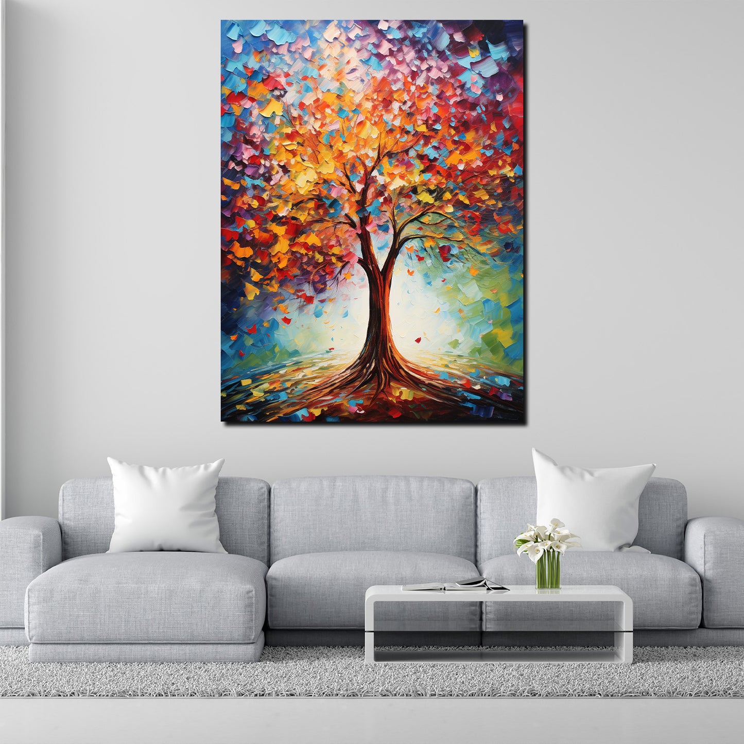 Wandbild Kunstwerk abstrakt wunderschöner Baum Painting Style