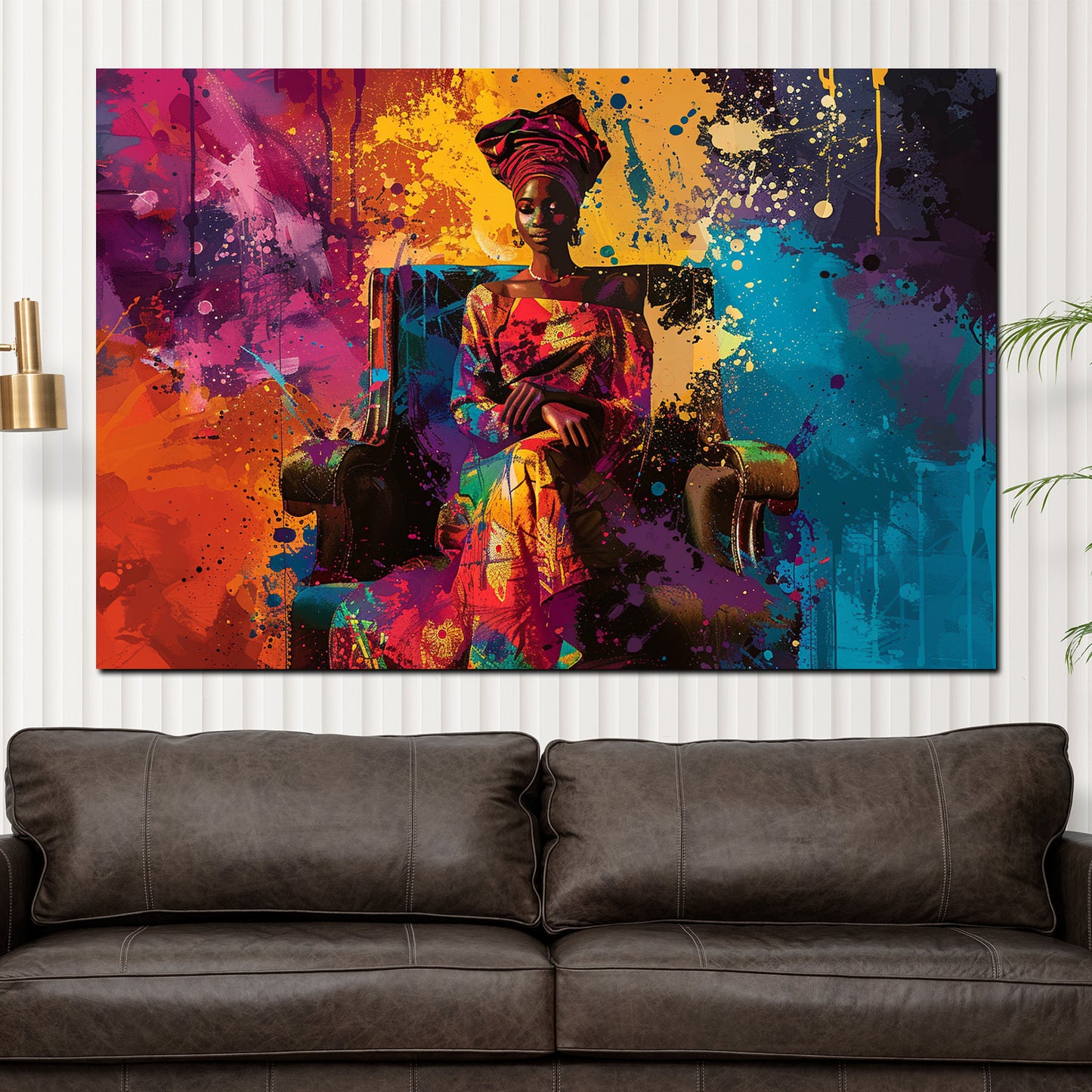 Wandbild Kunstwerk afrikanische Frau Pop Art farbenfroh