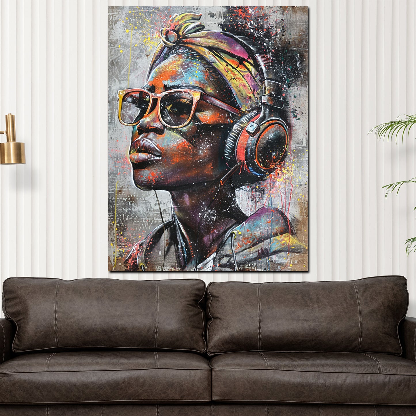 Wandbild Kunstwerk afroamerikanische Frau modern bunt