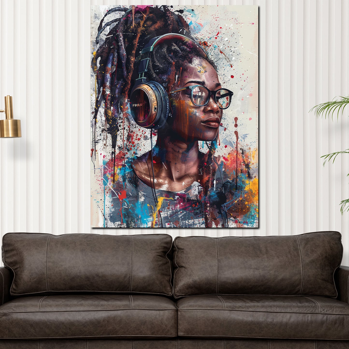 Wandbild Kunstwerk afroamerikanische Frau modern bunt